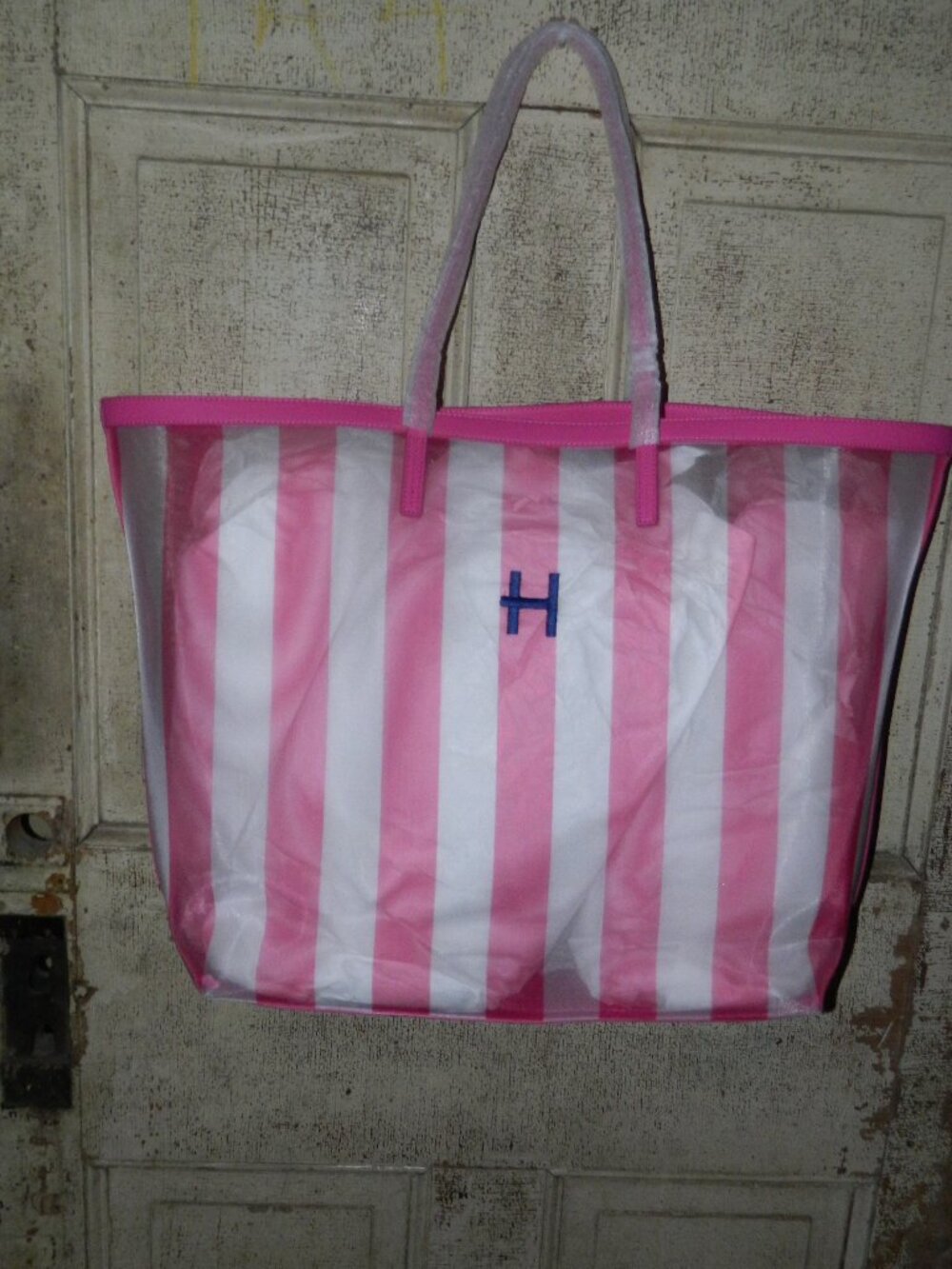 Mark & Graham Cabana Mesh Tote Large "H" Mono